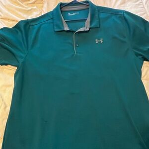 Under Armour Teal and Gray Polo Shirt